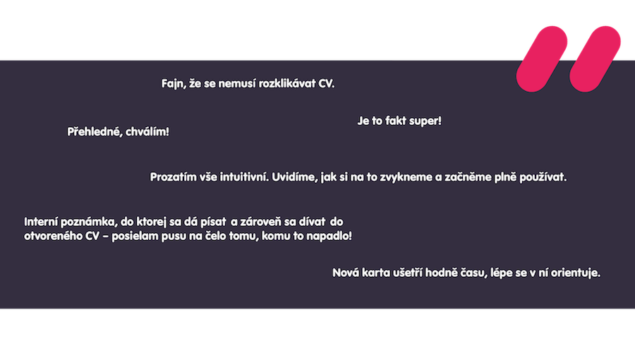 Citace z testování | Náborová aplikace Teamio